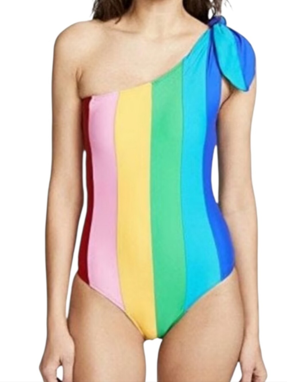 Paper London Rainbow Stripe One-Piece Swimsuit Size XS